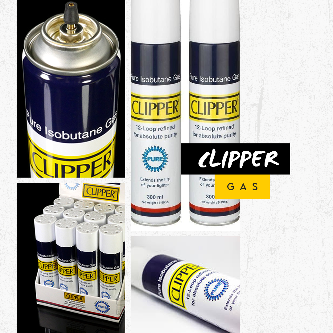Kit UBOON Esencial: Clipper Gas Isobutano 300 ML + 4 Mecheros Clipper  Diseño Aleatorio Coleccionable Refillable Recargables + 9 Piedras de Mechero  de Regalo : : Hogar y cocina